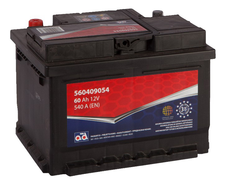 Batterie 60Ah – 540A – Bac Haut L2 – Pieces Auto