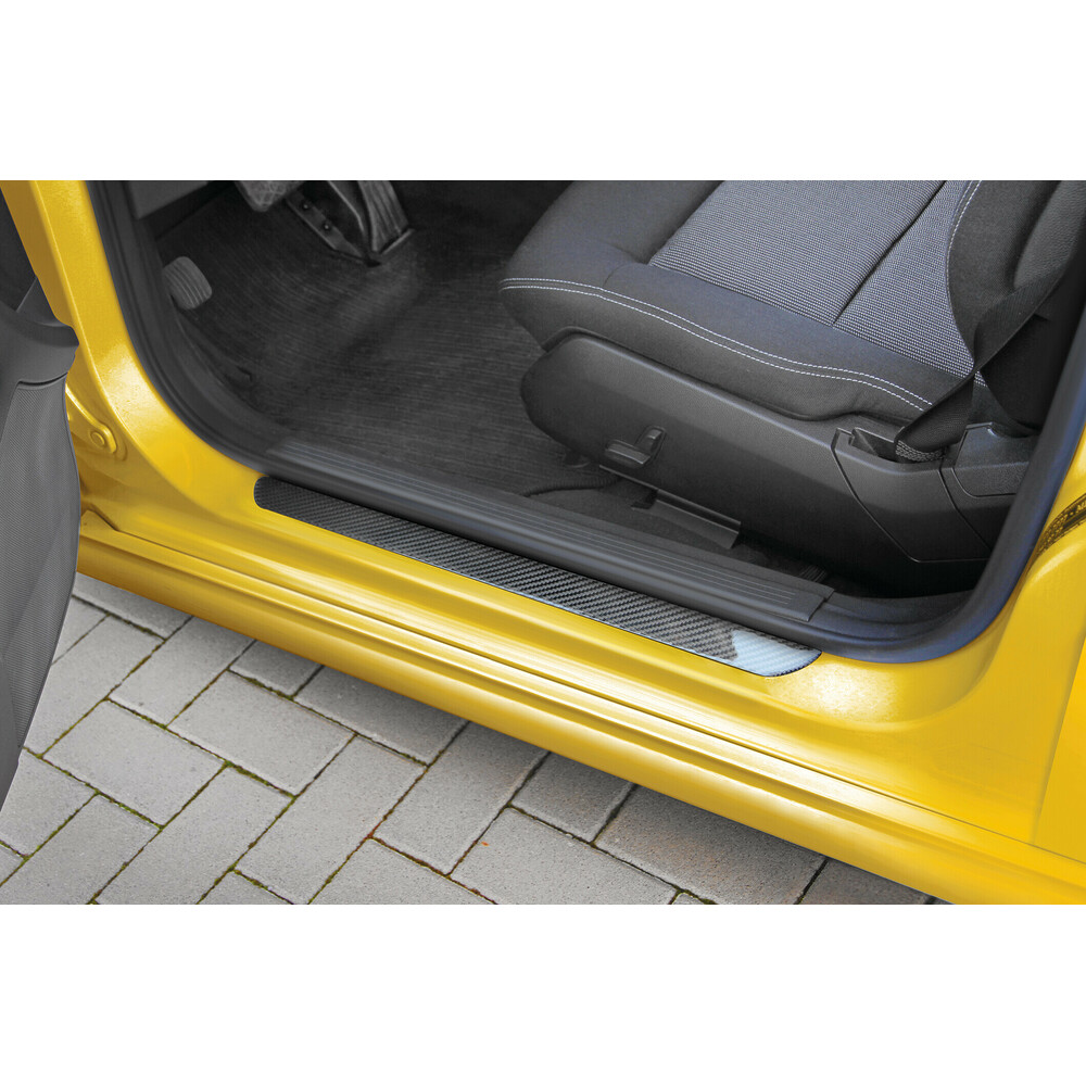 Kit 4 Protections Seuil De Porte EULVGG Pour Renault Kangoo II/III (2007-Présent) - Autocollant Effet Fibre De Carbone, Protection Anti-Rayures (Blanc)