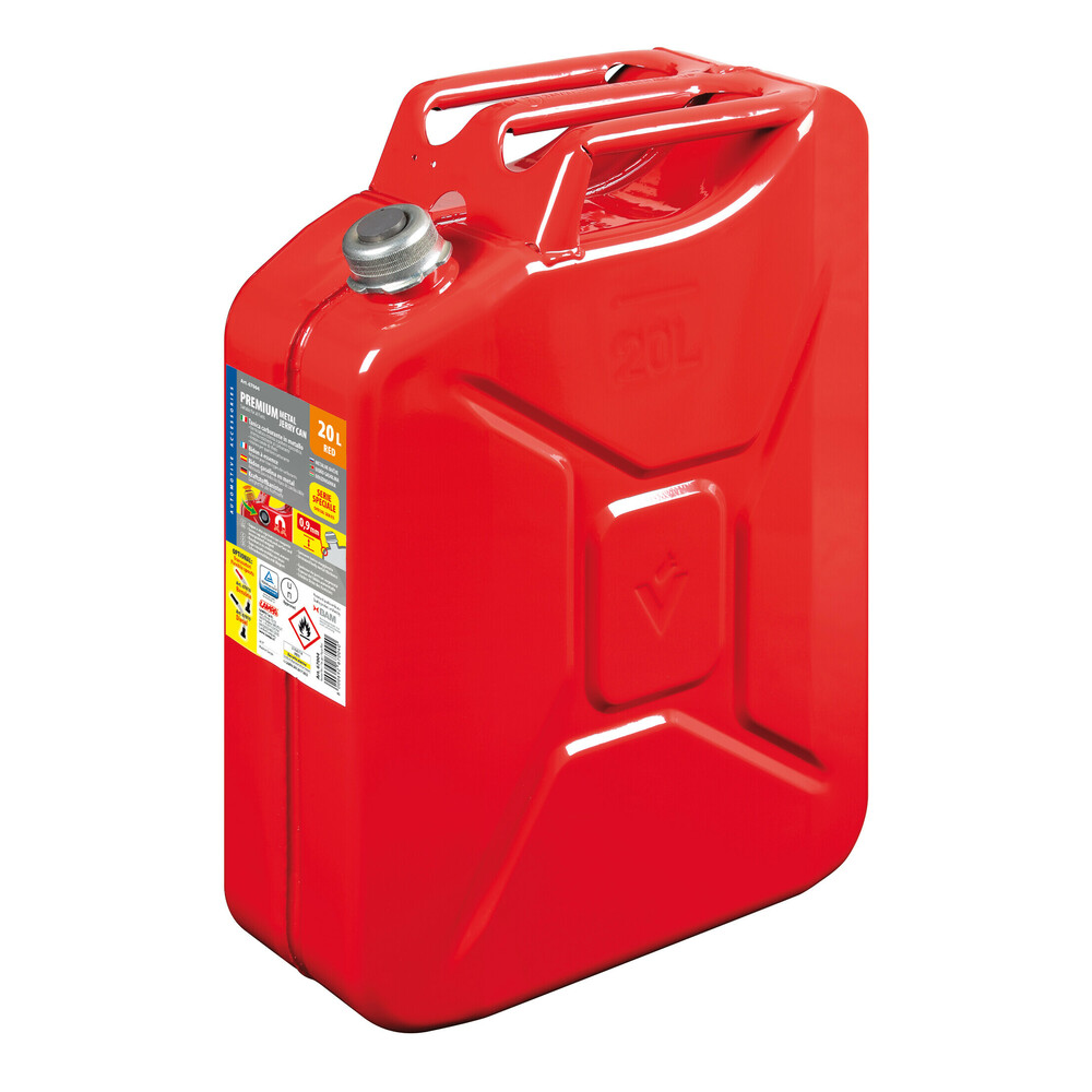 Premium, metal fuel jerrycan – 20 L – Red