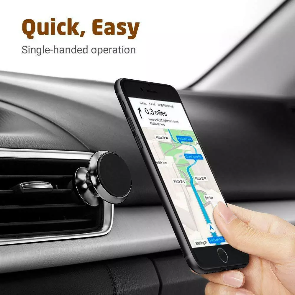 Magnetic phone holder for 360° air vent