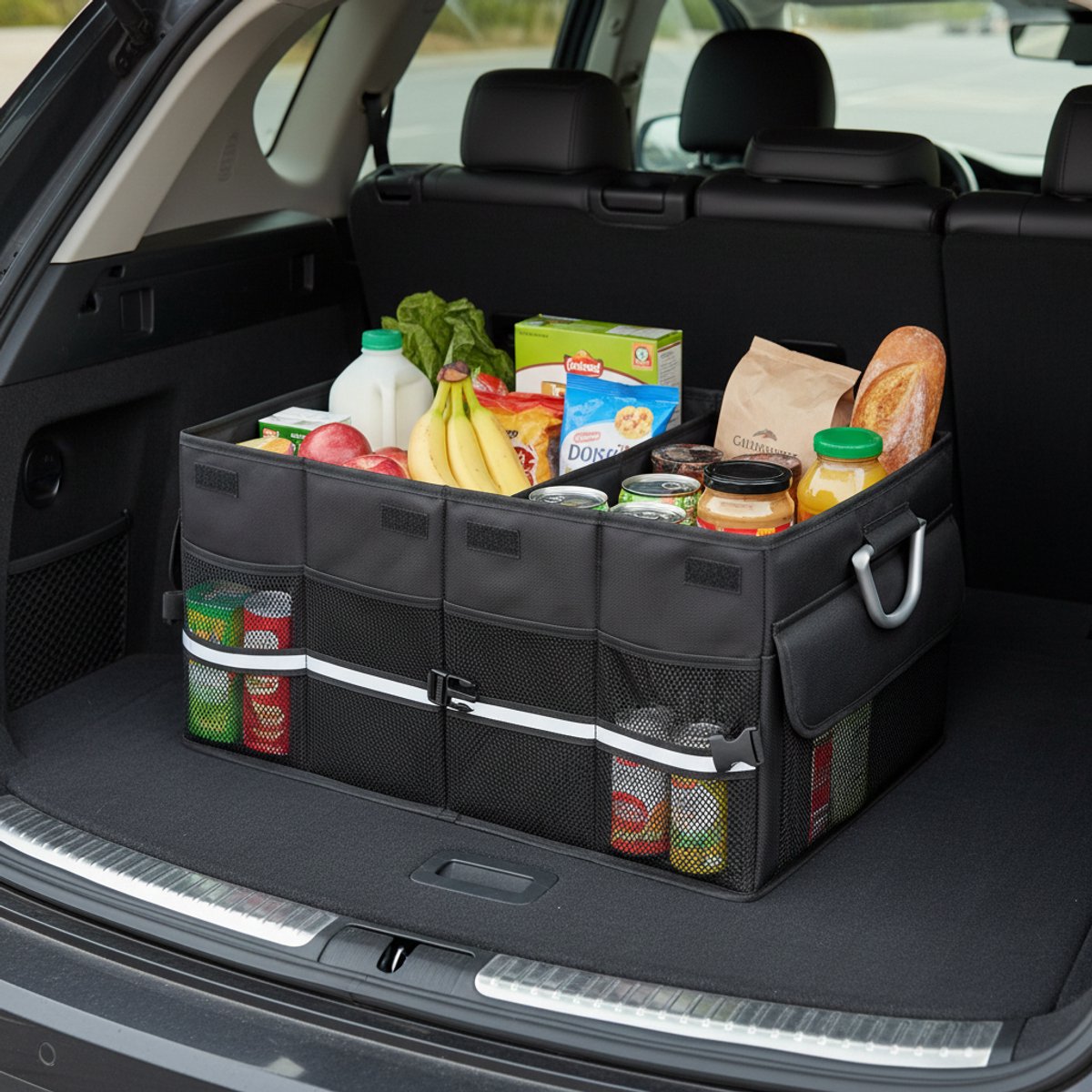 Boîte de Rangement de Coffre – Organisateur Multifonction Voiture avec Couvercle – Image 3