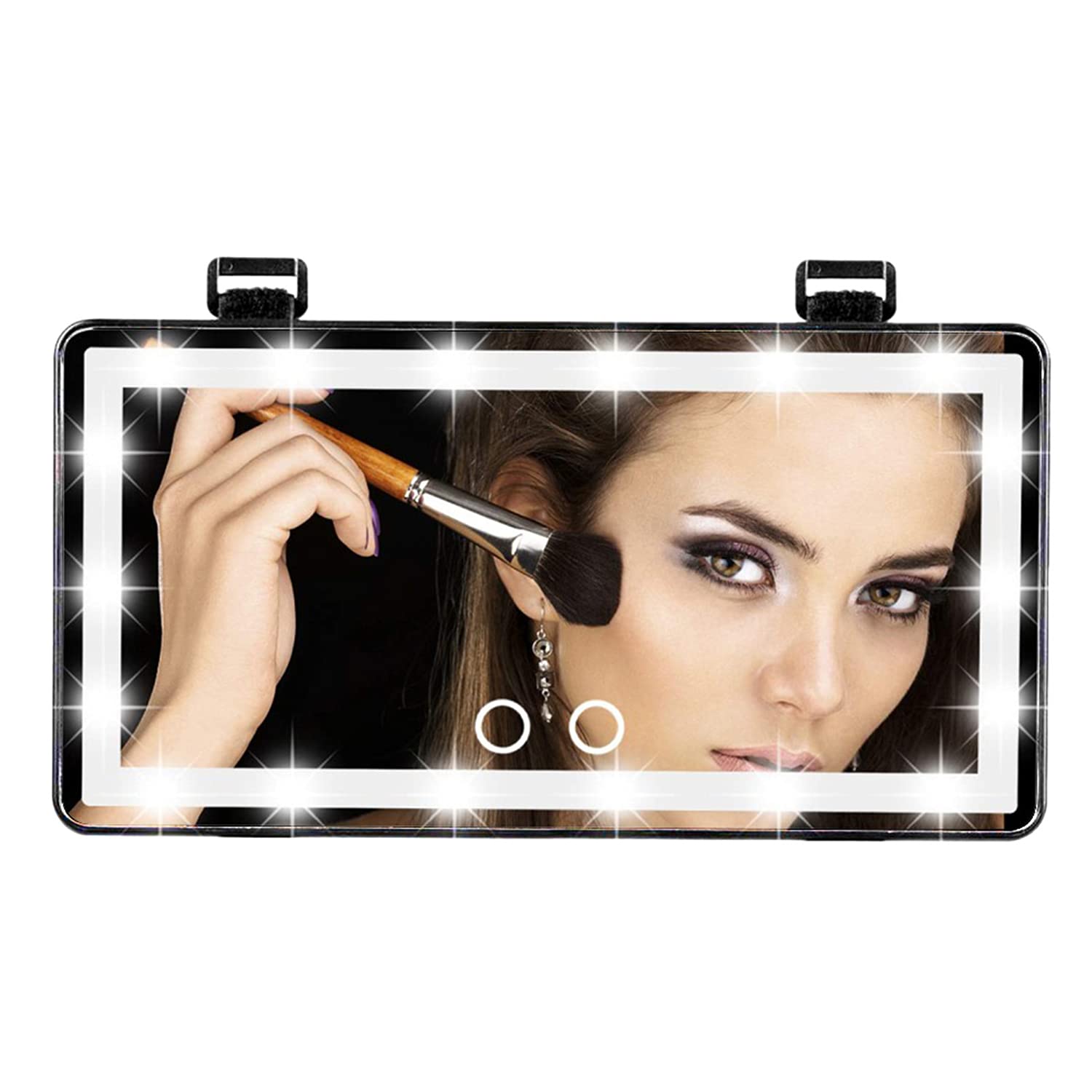 LED Mirror for Car Sun Visor – Rechargeable, 3 Lighting Modes