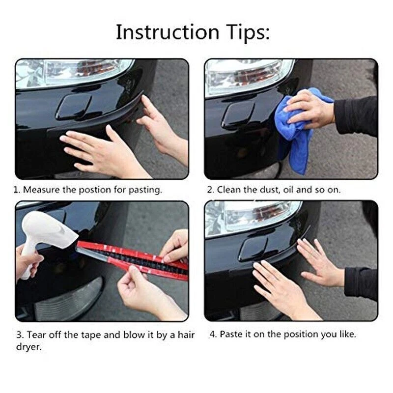 Carbon Bumper Protection – Universal Anti-Collision Strip 2 pieces