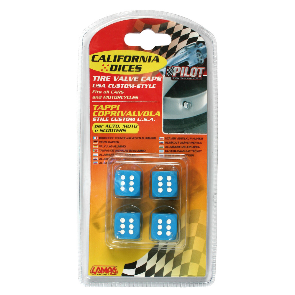Lampa California-Dices Bouchons Valve Bleu (4pcs) – Image 2