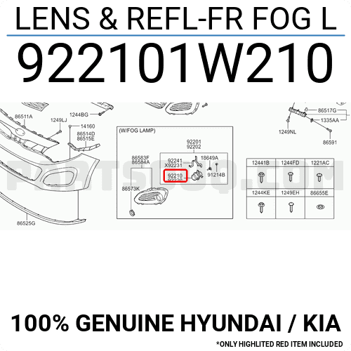 feu antibrouillard g kia rio